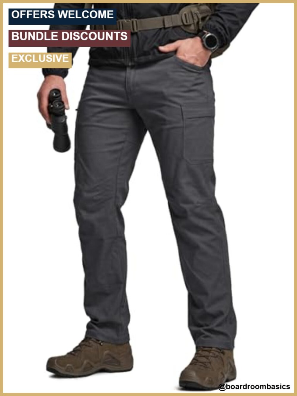 Men's Tactical Cargo Pants Water Resistant Stretch Hiking Work